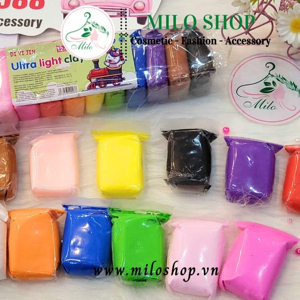 Đất sét nặn 12 màu Diyijin Ultra light clay (tặng kèm bộ dụng cụ tạo hình)