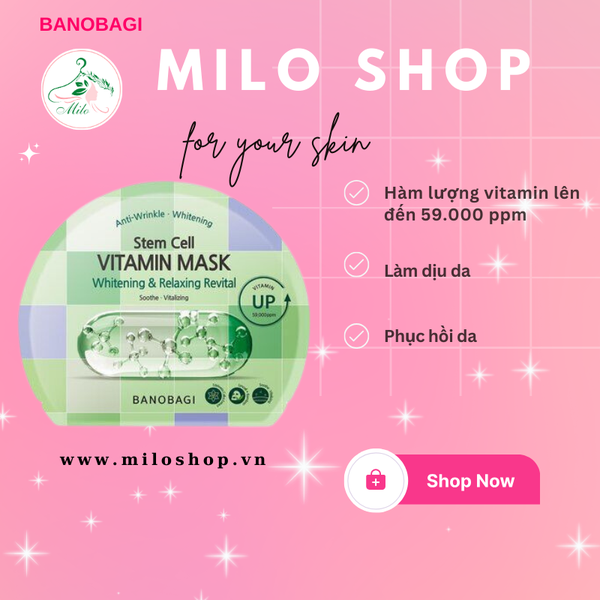 Mặt nạ Banobagi Stem Cell Vitamin Whitening & Relaxing Revital - 30g (Hàn Quốc)- mẫu mới