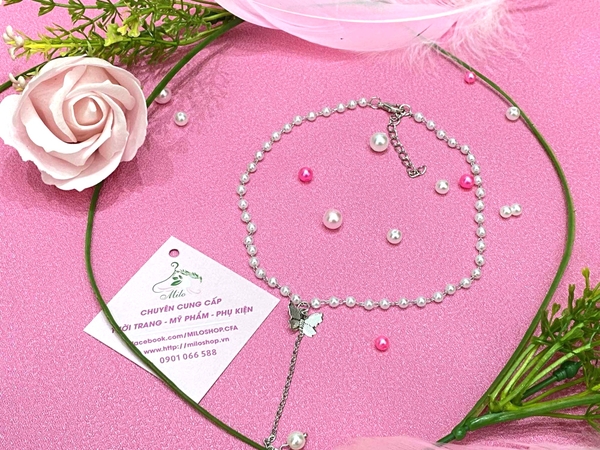 Dây chuyền mặt bướm đính ngọc trai