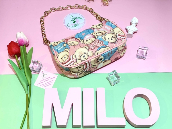 Túi xách da mini hình gấu cute