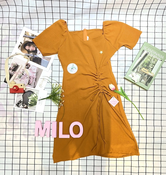 Đầm đũi tay phồng có rút dây xinh xắn