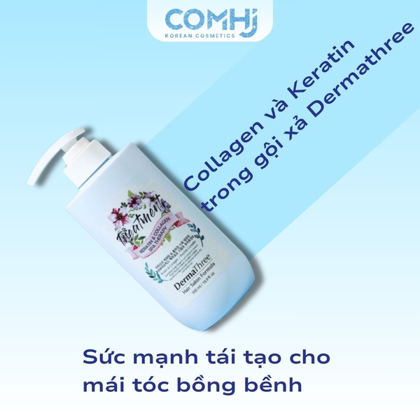 Collagen và Keratin trong gội xả Dermathree – Sức mạnh tái tạo cho mái tóc bồng bềnh