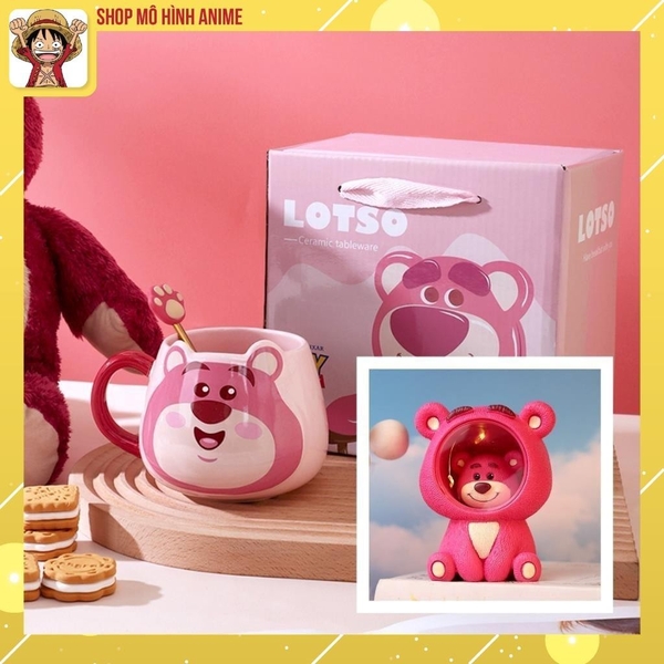 Combo Đèn Ngủ Và Cốc Gấu Dâu Lotso, Mẫu Gấu Hoạt Hình Disney Được Yêu Thích, Thích Hợp Làm Quà Tặng Sinh Nhật, Lưu Niệm