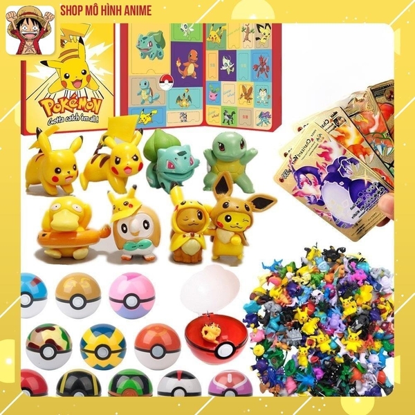 Hộp Đồ Chơi Pikachu, Hộp Mù Chứa Các Pokemon, Bóng, Thẻ Bài Ngẫu Nhiên, Đồ Chơi Quà Tặng Cho Các Bé