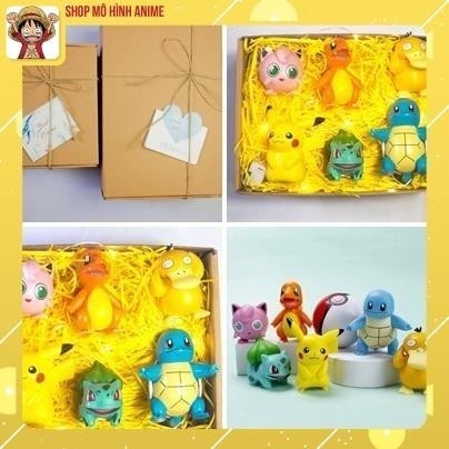 Quà Tặng Sinh Nhật, Hộp Quà Mô Hình Nhân Vật Pokemon, Pikachu Siêu Cute, Đầy Đủ Đèn Led, Thiệp, Đế Lót Rơm Sang Trọng
