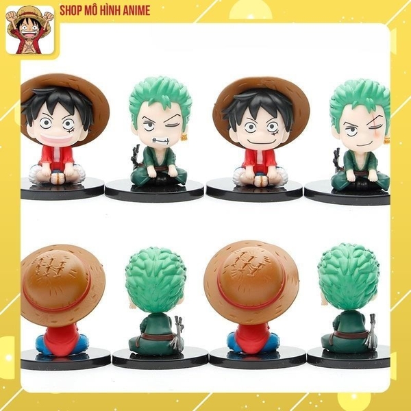 Mô Hình OnePice, Luffy Zoro Chibi Siêu Đẹp, Bộ Sưu Tập Nhân Vật, Decor - Tượng OnePiece Cao 6,5 cm