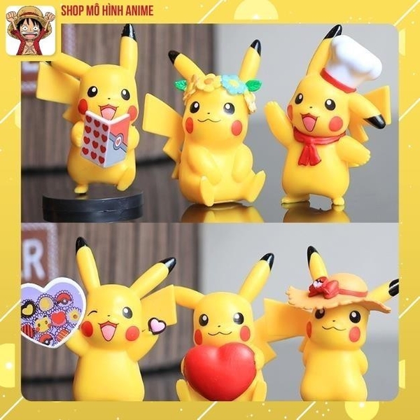 Bộ 6 Mô Hình Pikachu Các Tư Thế Khác Nhau, Ngộ Nghĩnh Cute Siêu Đẹp, Mô Hình Decor Trang Trí, Món Quà Dành Cho Các Bé