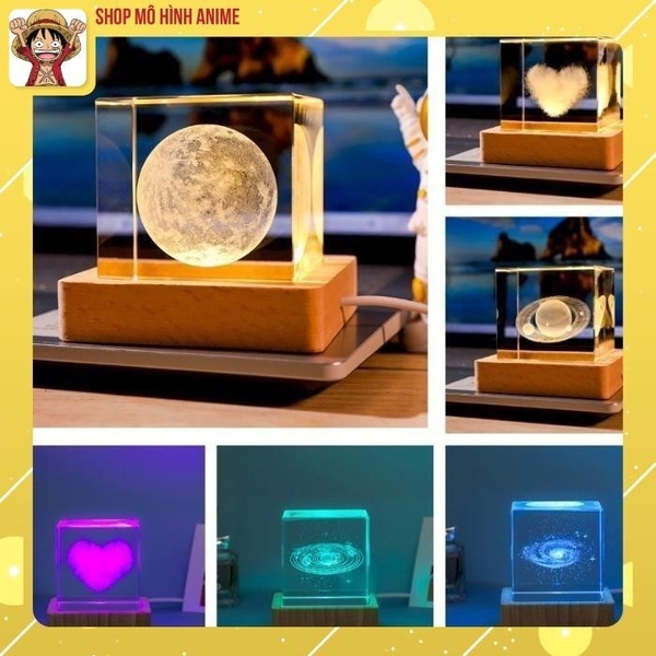 Đèn Pha Lê Hình Lập Phương 3D Phát Sáng, Kiểu Dáng Mới, Đèn Ngủ, Đèn Decor Trang Trí, Quà Tặng Sinh Nhật, Người Thân