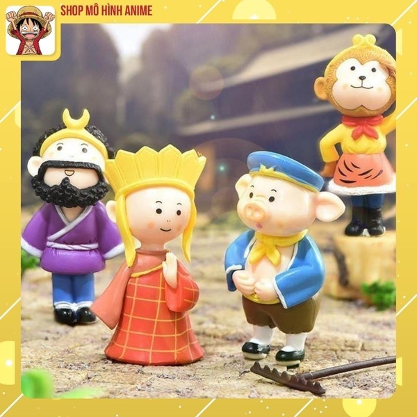 Mô Hình Tây Du Ký 5 Thầy Trò Đường Tăng, Tôn Ngộ Không, Cao 6cm, Mô hình Để Bàn Làm Việc, Decor Trang Trí