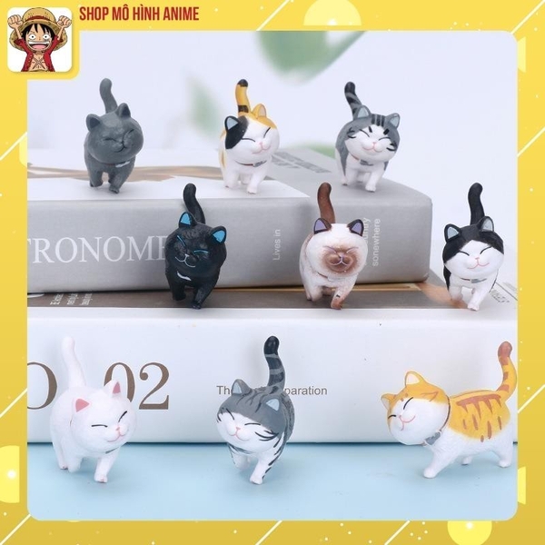 [Ngẫu Nhiên 1 Mèo] Bộ 9 Mèo Đi Bộ Cute Đáng Yêu, Mô Hình Để Bàn, Decor Trang Trí, Bánh Kem, Bánh Sinh Nhật, Bộ Sưu Tập