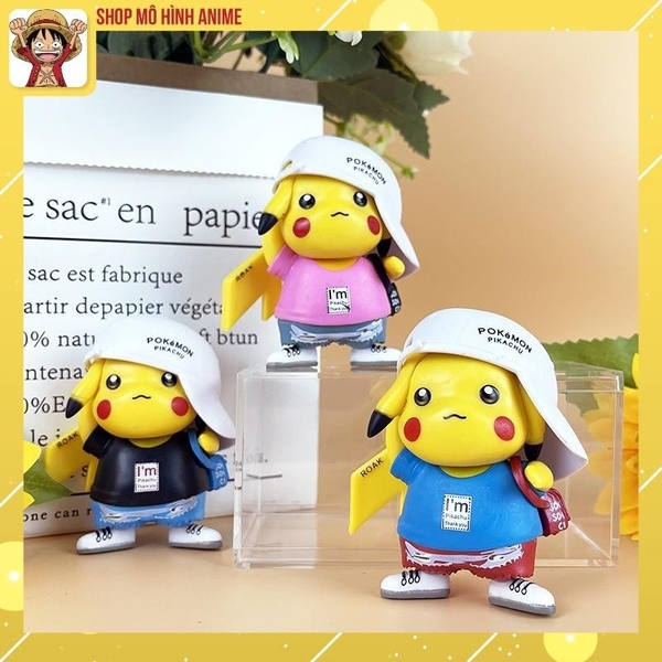 Mô Hình Pikachu Thời Trang Hip Hop, Cao 8cm, Mô Hình Decor Trang Trí, Bộ Sưu Tập Nhân Vật, Quà Tặng Cho Bé
