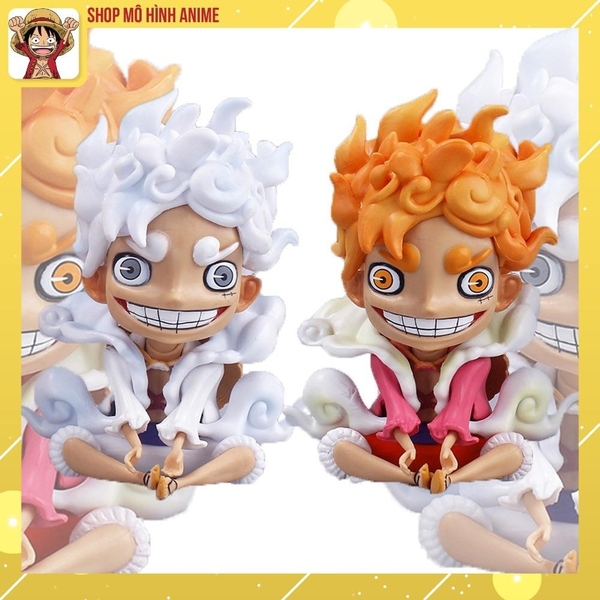 Mô Hình Luffy Ngồi Thần Mặt Trời Nika, 2 Phiên Bản Trắng Cam, Cao 12cm, Mô Hình Decor Trang Trí, Bộ Sưu Tập Nhân Vật