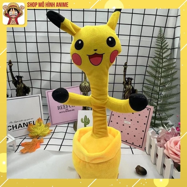 Xương Rồng Nhảy Múa Hình Nhân Vật Pikachu Siêu Dễ Thương, Đồ Chơi Cho Bé, Kết Hợp 120 Bài Hát, Nhại Giọng, Sạc USB