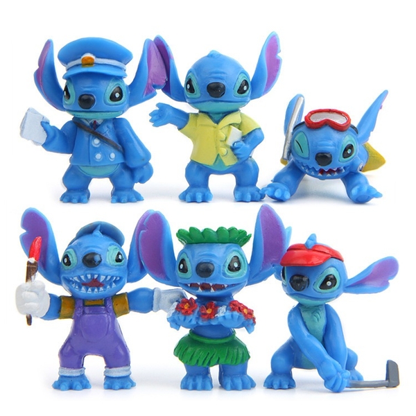 Bộ 6 Mô Hình Phim Hoạt Hình Lilo & Stitch, Mô Hình Cao 6cm, Decor Trang Trí, Bộ Sưu Tập Nhân Vật Yêu Thích
