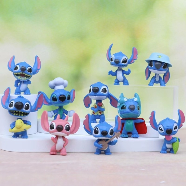 Bộ 10 Mô Hình Phim Hoạt Hình Lilo & Stitch, Mô Hình Cao 6cm, Decor Trang Trí, Bộ Sưu Tập Nhân Vật Yêu Thích