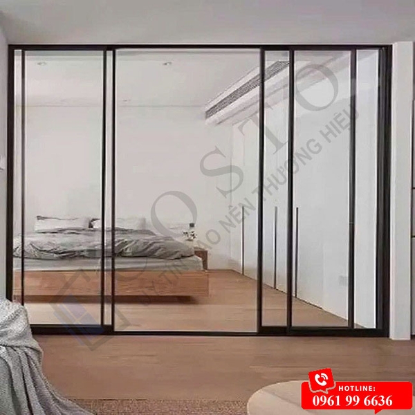 cửa lùa slim không ray dưới