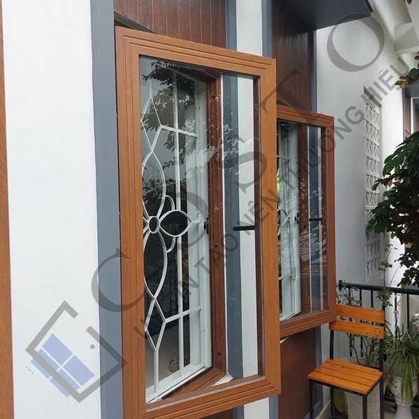 Cửa nhôm kính vân gỗ đẹp