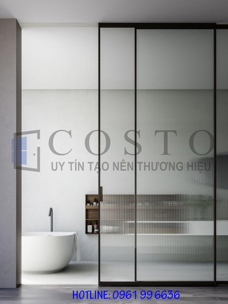 Cửa nhôm Slim mở trượt 2 cánh