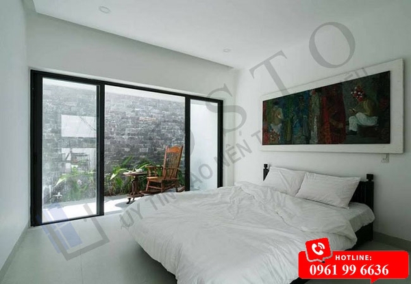 cửa phòng ngủ nhôm giả gỗ