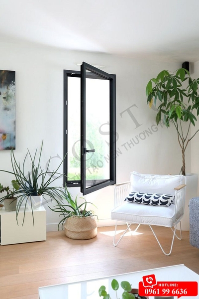 cửa sổ nhôm kính mở quay 