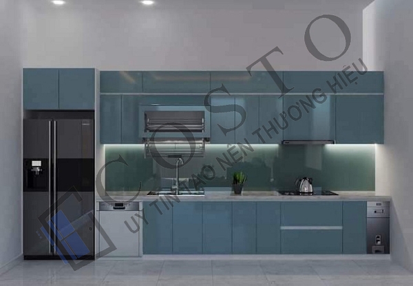 giá kính cường lực ốp tường bếp