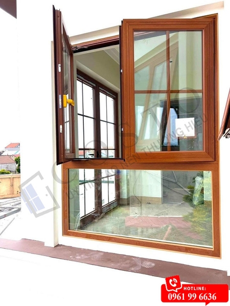 mẫu cửa nhôm giả gỗ đẹp