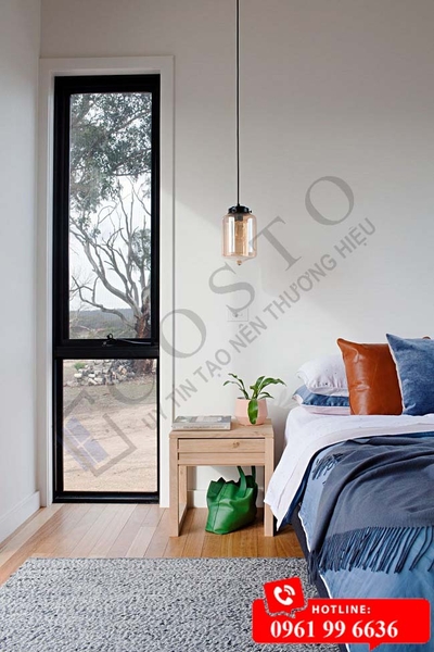 mẫu cửa nhôm Xingfa phòng ngủ 