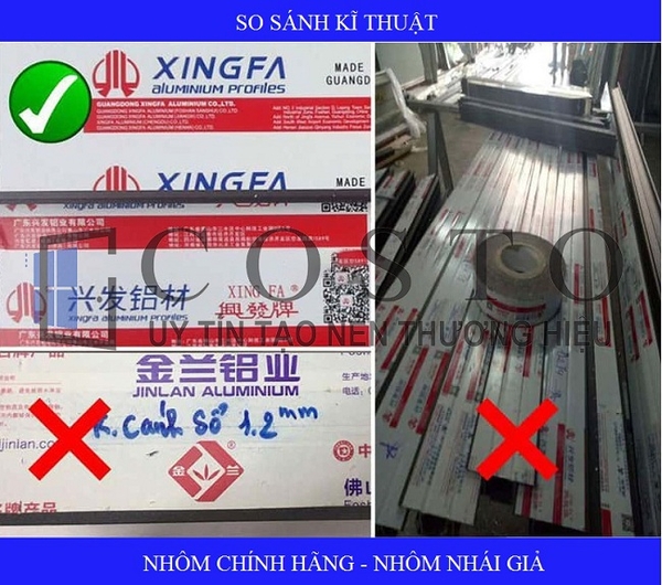 Phân biệt nhôm xingfa thật giả