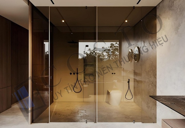 Phòng tắm kính trong phòng ngủ