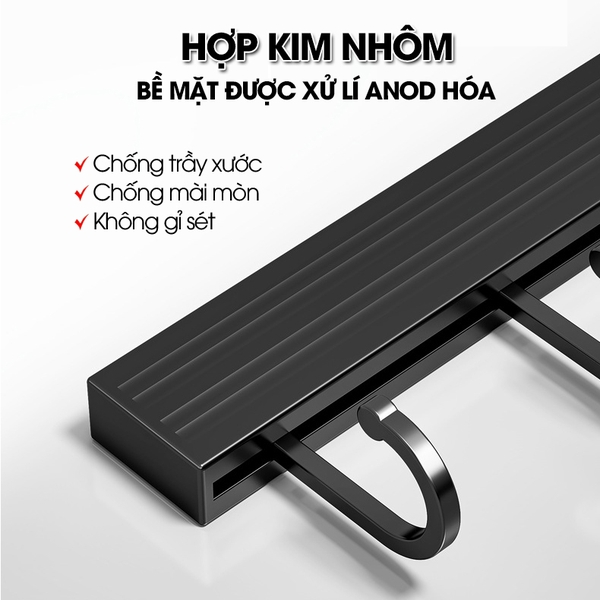 Móc treo đồ nhà bếp nồi xoong dao kéo RX06 Nhôm Anod không rỉ | Lado Home