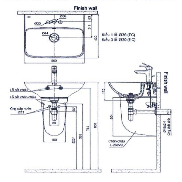 Chậu Rửa Lavabo Inax L-289V Nhà Cung Cấp Thiết Bị Vệ Sinh Chính Hãng