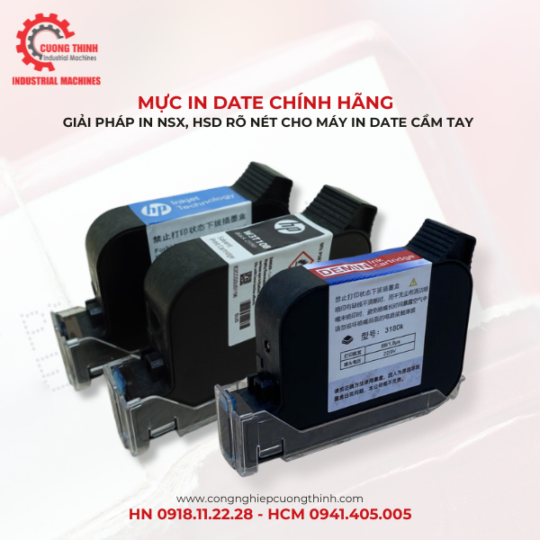 Mực In Date Chính Hãng - Giải Pháp In NSX, HSD Rõ Nét Cho Máy In Date Cầm Tay