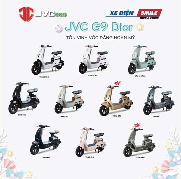 bảng màu xe điện JVC G9 Dior