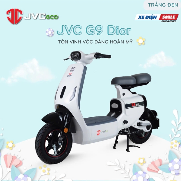 Xe điện Hot Girl JVC G9 Dior màu trắng đen