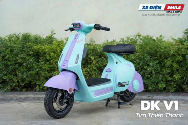 ảnh xe điện dk bike v1 màu tím thiên thanh