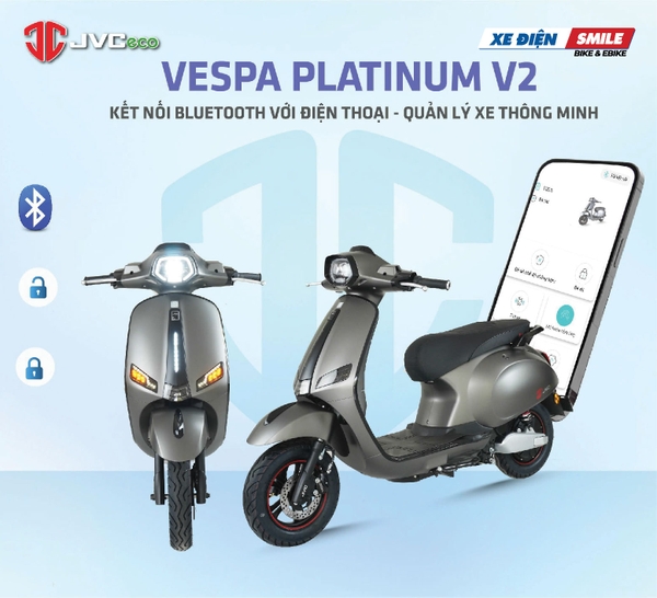 kết nối Bluetooth trên xe điện JVC Vespa Platinum V2