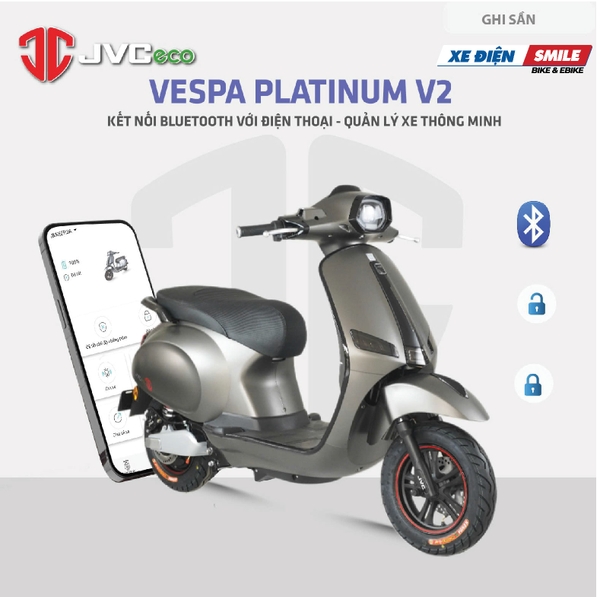  Xe điện Vespa Platinum V2 mà ghi sần lịch lãm