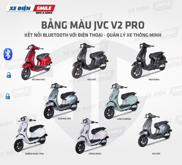 bảng màu xe máy điện vespa jvc v2 pro