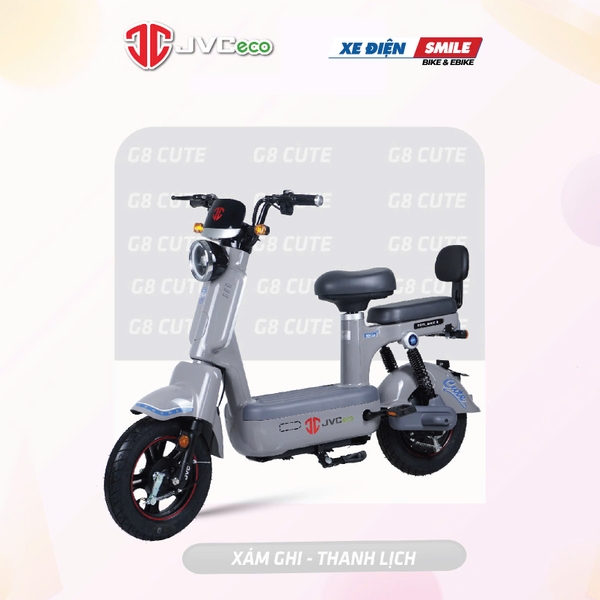hình ảnh xe điện jvc g8 cute màu xám ghi