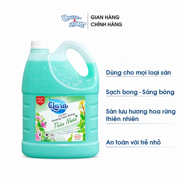 Nước lau sàn Clara hương hoa rừng can 3.8kg