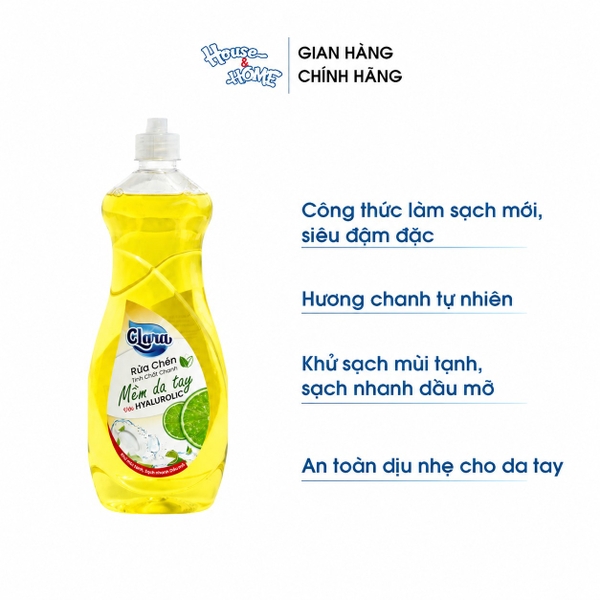 Nước rửa chén Clara bảo vệ da tay mềm mại không lo khô ráp