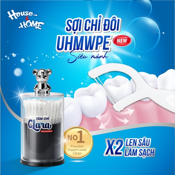 Tăm chỉ Clara dạng hộp nắp gấu