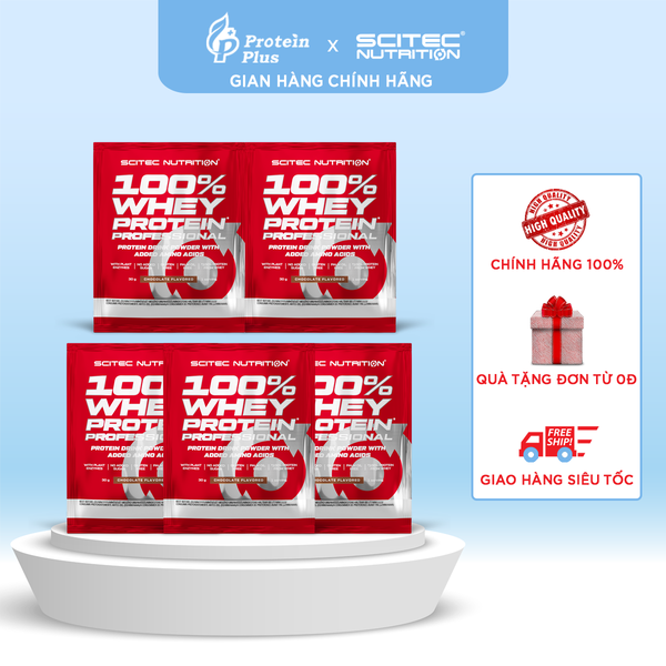 Whey  Protein | Combo GIÁ KM 5 gói sample Whey Protein Professional | Chính hãng Scitec Nutrition