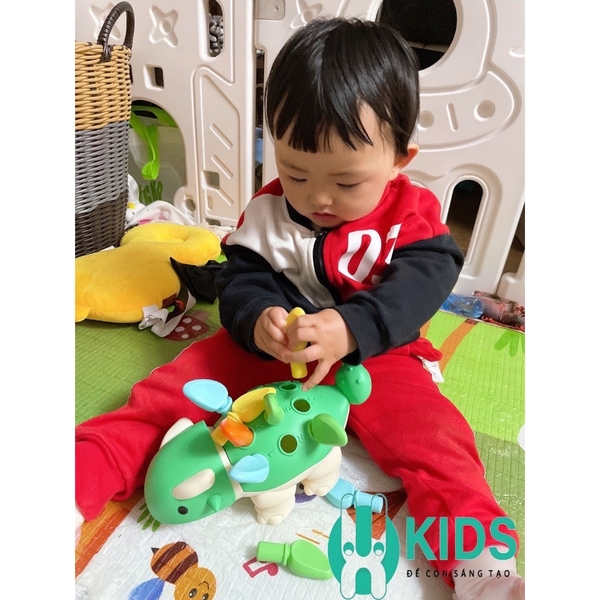 Đồ chơi khủng long lắp ghép thanh rút sắc màu giúp bé phát triển đa giác quan, nhận biết màu sắc - ảnh 2