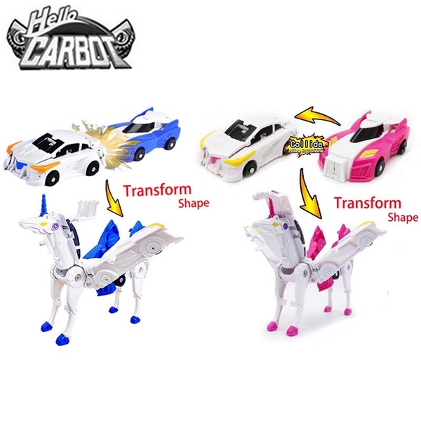 Đồ chơi xe ô tô va chạm biến hình robot ngựa kì lân unicorn siêu độc đáo cho bé - ảnh 1
