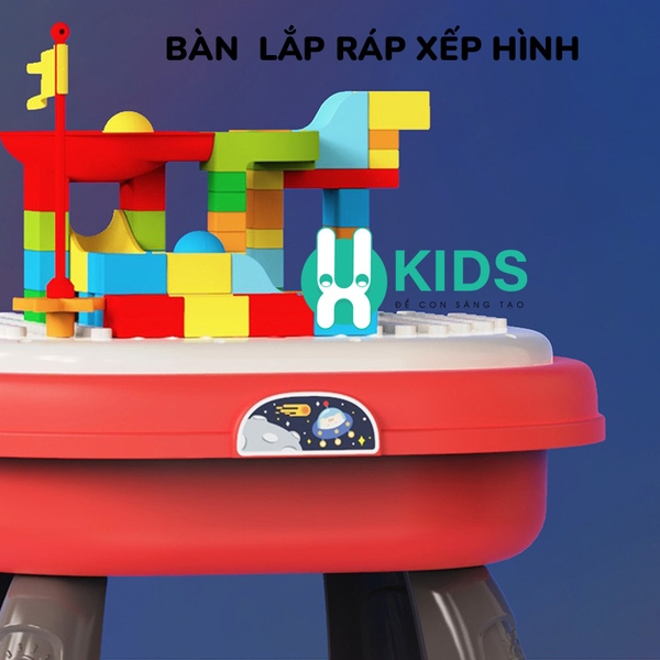 Đồ chơi bàn nhạc đa năng 4in1 kết hợp bàn lắp ráp xếp hình giáo dục sớm giúp phát triển đa giác quan - ảnh 4