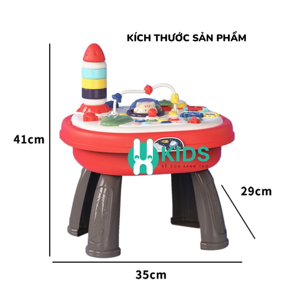Đồ chơi bàn nhạc đa năng 4in1 kết hợp bàn lắp ráp xếp hình giáo dục sớm giúp phát triển đa giác quan - ảnh 3