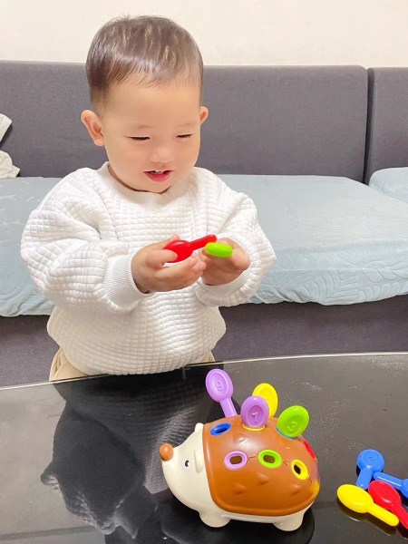 Đồ chơi lắp ghép thanh rút toán học màu sắc chú nhím giáo dục sớm giúp bé phát triển trí óc thông mi - ảnh 2