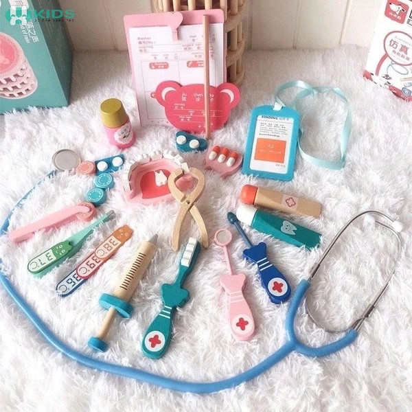 👨‍⚕️ Bộ Đồ Chơi Bác Sĩ Gỗ Cho Bé – Đồ Chơi Nhập Vai Khám Bệnh & Nha Khoa