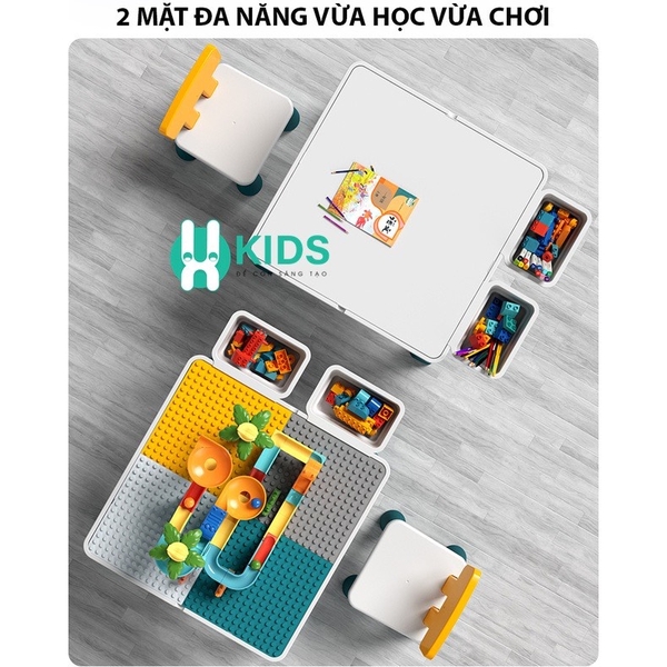 Bàn Lắp Ghép Đa Năng Hình Vuông Điều Chỉnh Cho Bé - ảnh 1